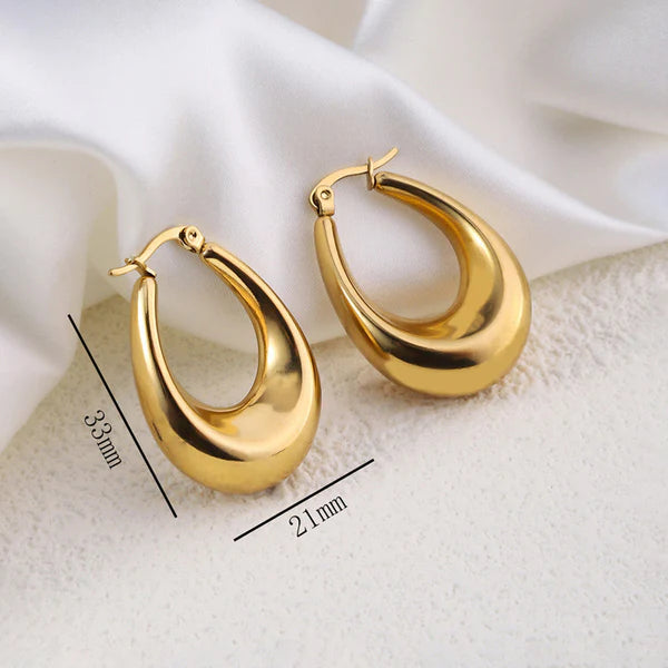 Chunky Geometric Statement Hoop Earrings