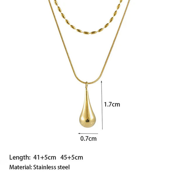 Minimalistic Teardrop Layered Necklace