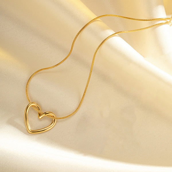 Minimalist Anti tarnish Gold Open Heart Pendant