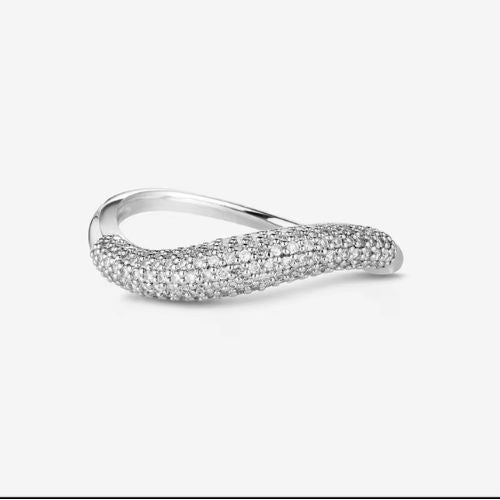 Eclipse Curve Ring Duo – Polished & Pave Set