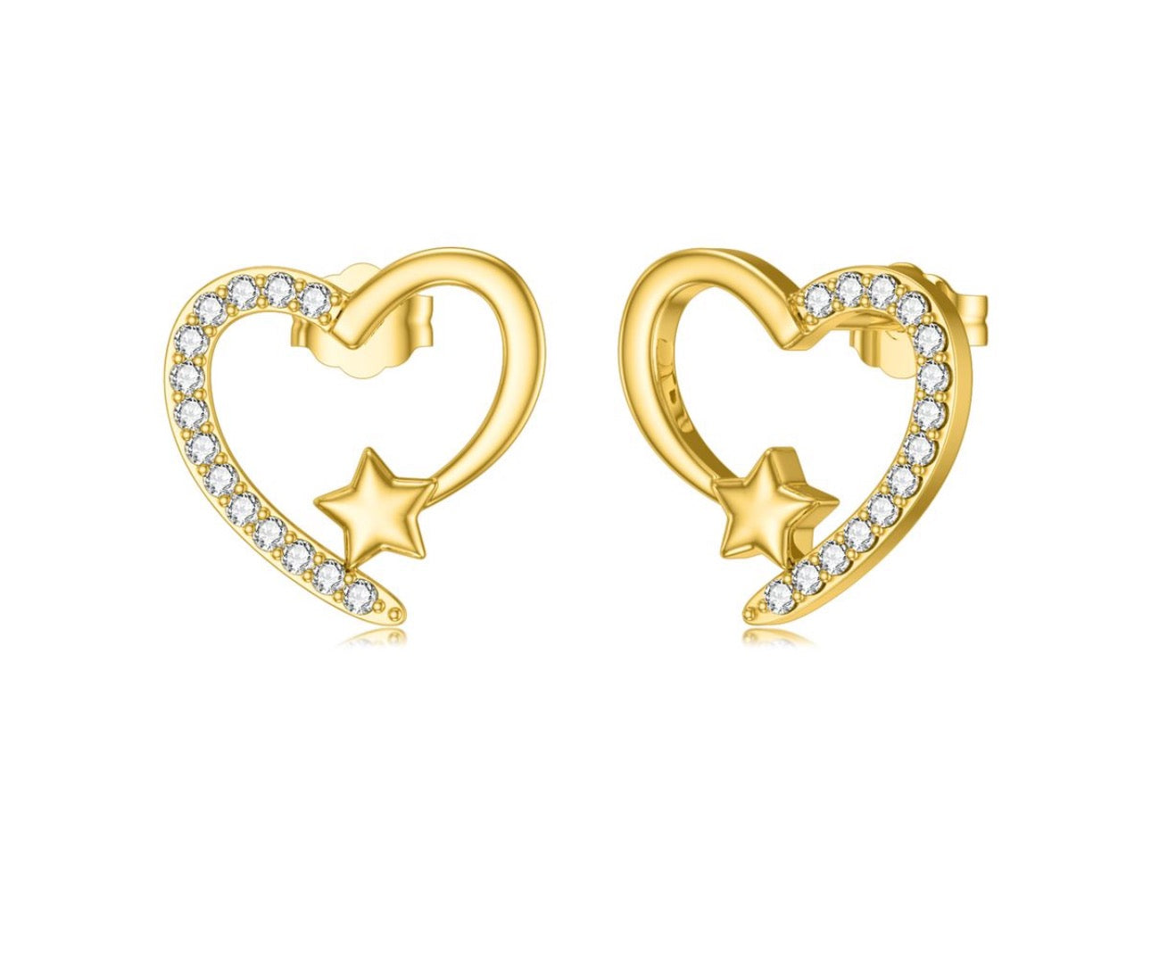 StarHeart Sparkle Pendant Set gold plated