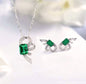 Emerald Bloom Pendant & Earring Set – 925 Sterling Silver