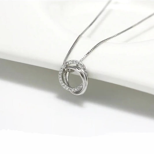 Eternal Loop Pendant – Rhodium Plated