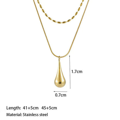 Minimalistic Teardrop Layered Necklace