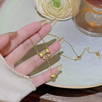 Heart Themed Bow inspired Pendant Necklace