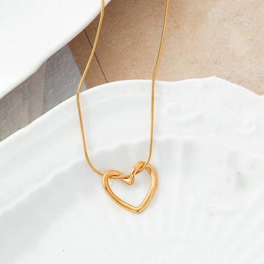 Minimalist Anti tarnish Gold Open Heart Pendant