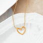 Minimalist Anti tarnish Gold Open Heart Pendant