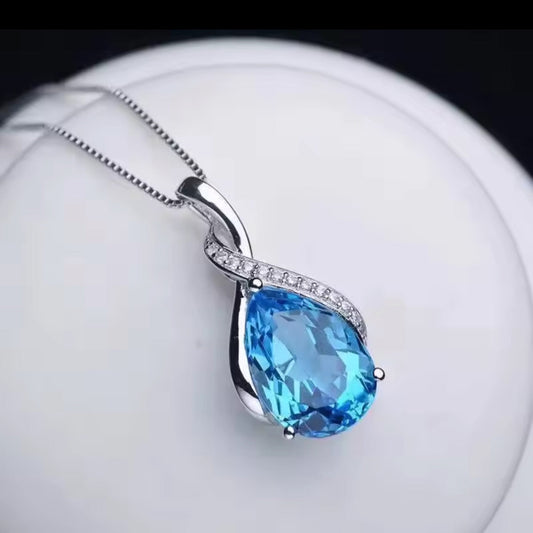Blue Topaz Radiance Pendant Necklace