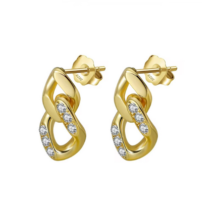 Chain Link Earrings Gold Plated