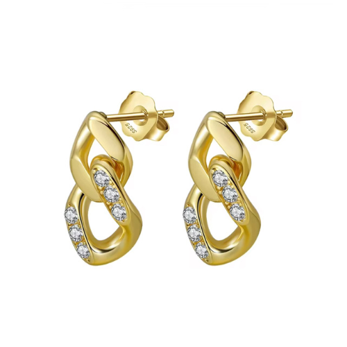 Chain Link Earrings Gold Plated