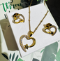 StarHeart Sparkle Pendant Set gold plated