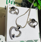 StarHeart Sparkle Pendant Set rhodium Plated